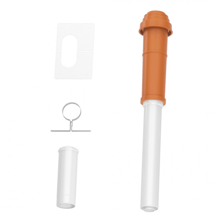 Buderus Grundbausatz DO 80/125 Abgassystem 560mm über Dach RLU Dachdurchführung DO rot 560mm über Dach