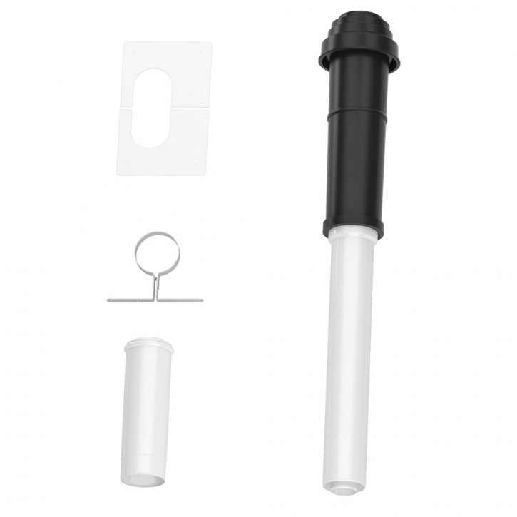 Buderus Grundbausatz DO 80/125 Abgassystem 560mm über Dach RLU Dachdurchführung DO schwarz 560mm über Dach