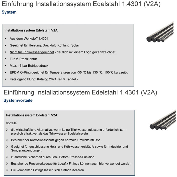 Edelstahlrohr light 1.4301 V2A 6m Stangen 15-108mm DN12-DN100 Buderus SudoXPress 35 x 1,5 mm (DN32)