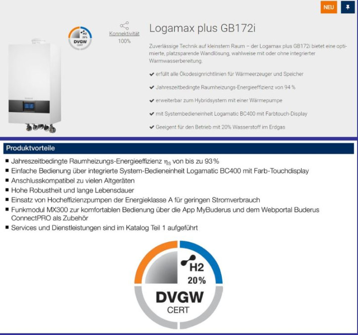 Buderus Logaplus Paket W22 Gasbrennwert Heizung GB172i.2 BC400 Speicher Zubehör