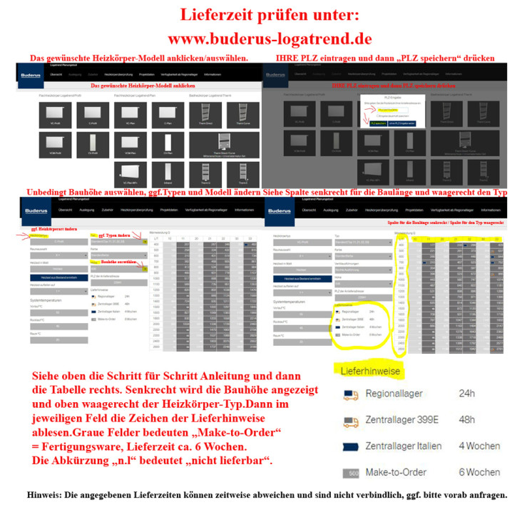 Buderus Heizkörper VC-Profil.2 Kompakt Bauhöhe 400mm Typ 11 21 22 33 L=400-3000
