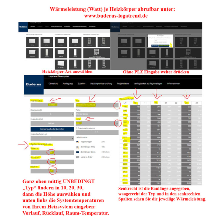 Buderus Heizkörper C-Plan.2 Hygiene Kompakt Höhe 500mm Typ 10 20 30 L=400-3000