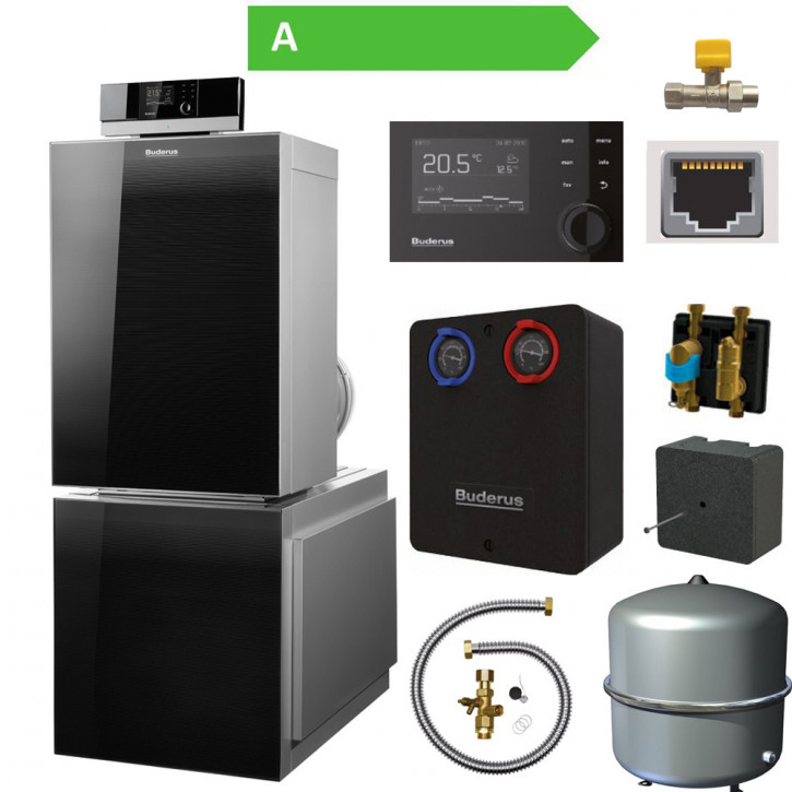 Buderus Logaplus Paket K75 Gas Brennwert Kessel KB192i RC310 Speicher 15 22 30 kW