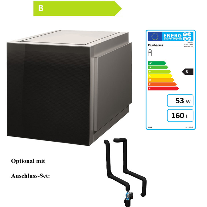 Buderus Speicher Logalux L135.3  L160.3  L200.3 RS-B Warmwasserspeicher liegend 160 l. / OHNE Anschluss-Set