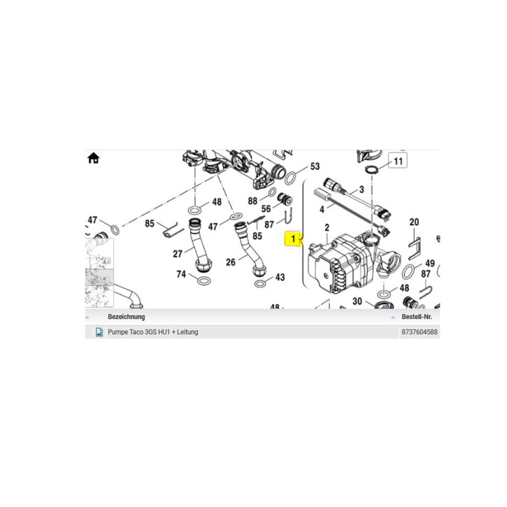 Buderus Pumpe Taco 3GS 8737604588 ersetzt 3PK/43-10B-B-V 871861054A0 GB172 GB182
