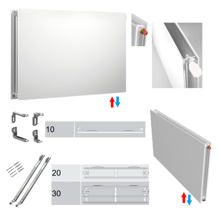 Buderus Heizkörper VC-Plan.2 Hygiene Ventil Höhe 600mm Typ 10 20 30 L=400-3000
