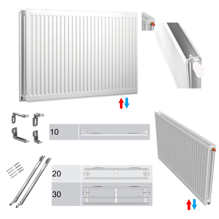 Buderus Heizkörper VC-Profil.2 Hygiene Ventil Höhe 600mm Typ 10 20 30 L=400-3000