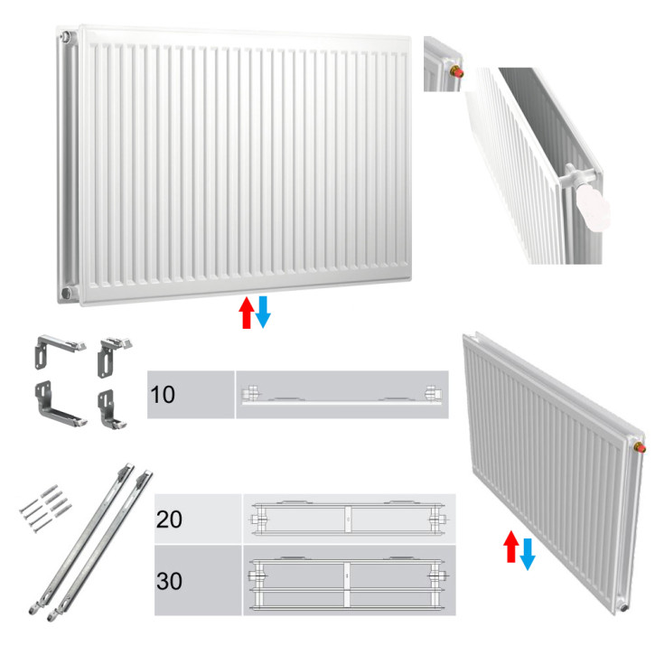 Buderus Heizkörper VCM-Profil.2 Hygiene Ventil Höhe 300mm Typ 10 20 30 L400-3000