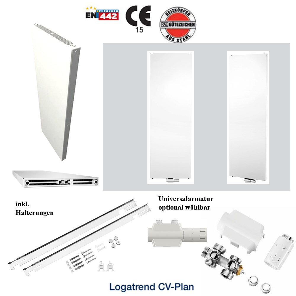 Buderus Vertikal Plan Heizkörper Bauhöhe 2000 mm Typ 10 20 21 22  Länge 300-900