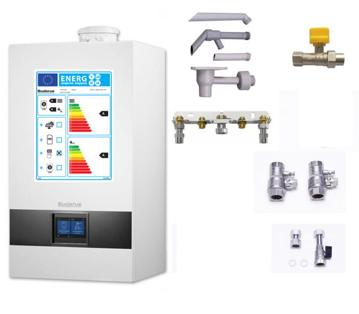 Buderus Logaplus Paket W25 Kombigerät GB172i.2-20 KDW BC400 Gasbrennwertheizung E/H umstellbar auf L/LL / Aufputz
