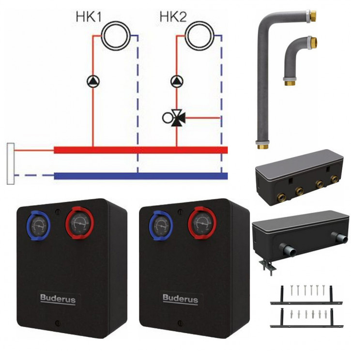 Buderus Heizkreissets Logaplus Paket WE 1-20 Erweiterungssets HS/HSM Pumpengruppen WE 13