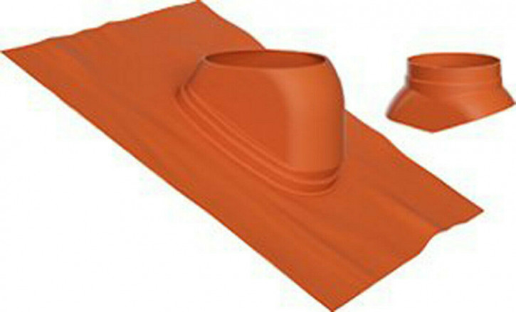 Buderus Abgassystem für Aussenwand Fassade DN80/125 Edelstahlrohre konzentrisch Universal-Dachziegel rot
